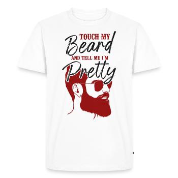 Amoureux de la barbe Homme barbu Ginger - T-shirt Premium bio Homme - blanc - Devant - Nico (187cm)