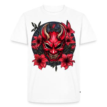 Hannya Red Lily - T-shirt Premium bio Homme - blanc - Devant - Nico (187cm)