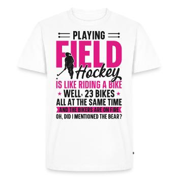 Field Hockey Playing Field Hockey - Men's Premium Organic T-Shirt - white - Front - Nico (187cm)