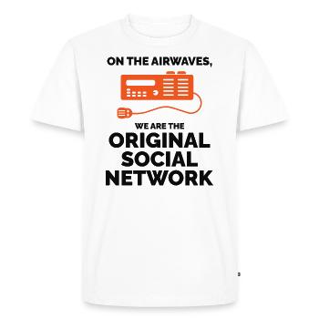 Amateur Ham Radio Operator Original Social Network - Men's Premium Organic T-Shirt - white - Front - Nico (187cm)