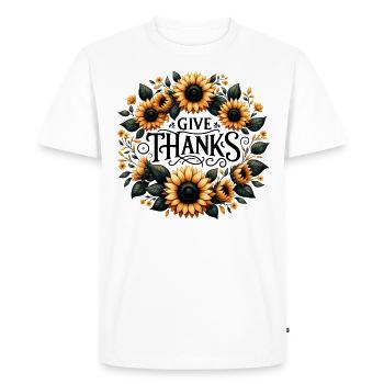 Give Thanks - Thanksgiving Turkey Time Kids - Men's Premium Organic T-Shirt - white - Front - Nico (187cm)