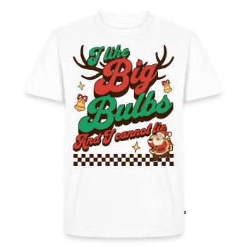 J’aime Big Bulbs et je ne peux pas mentir - Noël - T-shirt Premium bio Homme - blanc - Devant - Nico (187cm)