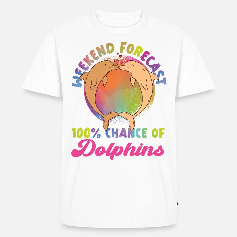 Dolphin Weekend Forecast: 100% - Männer Premium Bio T-Shirt - Weiß