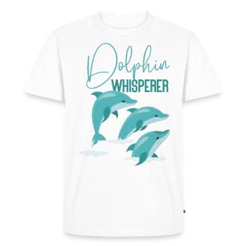 Dauphin Dauphin Chuchoteur - T-shirt Premium bio Homme - blanc - Devant - Nico (187cm)