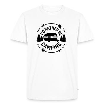 I'd rather be Camping - Outdoor Traveling Hiking - Men's Premium Organic T-Shirt - white - Front - Nico (187cm)