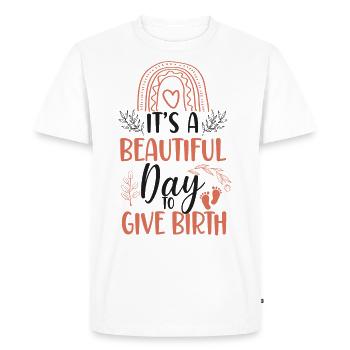 LD Infirmière du travail et de l’accouchement - T-shirt Premium bio Homme - blanc - Devant - Nico (187cm)