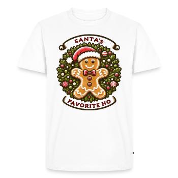 Le préféré du Père Noël Ho Funny Holidays Drôle de Noël - T-shirt Premium bio Homme - blanc - Devant - Nico (187cm)