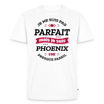 PHOENIX PARFAIT - PRENOM PHOENIX - T-shirt Premium bio Homme - blanc - Devant - Nico (187cm)