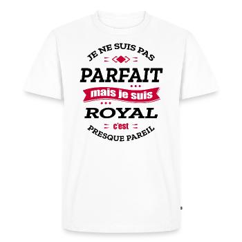 ROYAL PARFAIT - PRENOM ROYAL - T-shirt Premium bio Homme - blanc - Devant - Nico (187cm)
