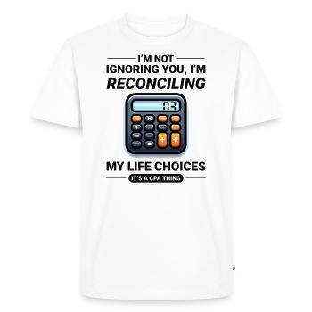 Accountant Accounting Bookkeeping Finance Funny - Men's Premium Organic T-Shirt - white - Front - Nico (187cm)