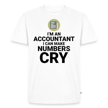 Accountant Accounting Bookkeeping Finance Funny - Men's Premium Organic T-Shirt - white - Front - Nico (187cm)