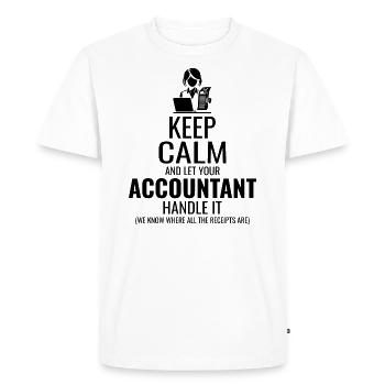 Accountant Accounting Bookkeeping Finance Funny - Men's Premium Organic T-Shirt - white - Front - Nico (187cm)