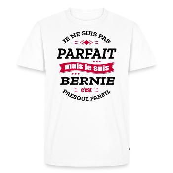 BERNIE PARFAIT - PRENOM BERNIE - T-shirt Premium bio Homme - blanc - Devant - Nico (187cm)