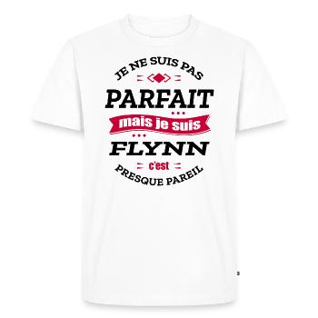 FLYNN PARFAIT - PRENOM FLYNN - T-shirt Premium bio Homme - blanc - Devant - Nico (187cm)