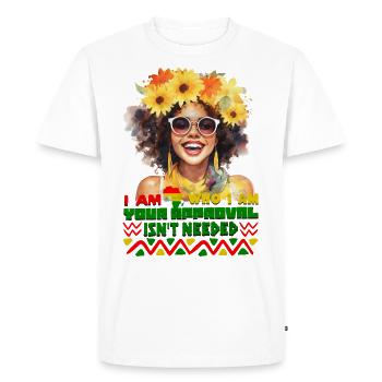 Black Queen Curly Afro - Célébrez l’histoire des Noirs - T-shirt Premium bio Homme - blanc - Devant - Nico (187cm)