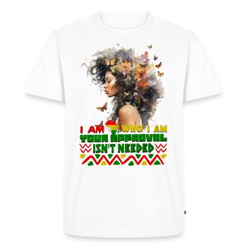 Black Queen Curly Afro - Célébrez l’histoire des Noirs - T-shirt Premium bio Homme - blanc - Devant - Nico (187cm)