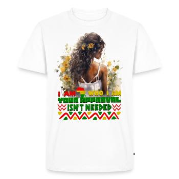 Black Queen Curly Afro - Célébrez l’histoire des Noirs - T-shirt Premium bio Homme - blanc - Devant - Nico (187cm)