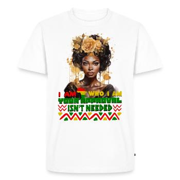 Black Queen Curly Afro - Célébrez l’histoire des Noirs - T-shirt Premium bio Homme - blanc - Devant - Nico (187cm)