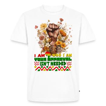 Black Queen Curly Afro - Célébrez l’histoire des Noirs - T-shirt Premium bio Homme - blanc - Devant - Nico (187cm)
