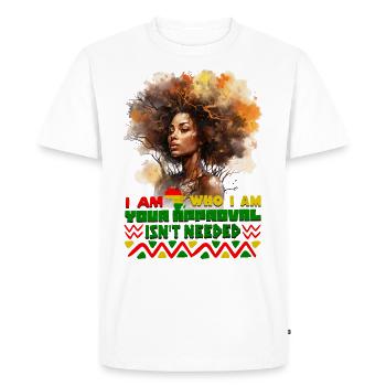 Black Queen Curly Afro - Célébrez l’histoire des Noirs - T-shirt Premium bio Homme - blanc - Devant - Nico (187cm)