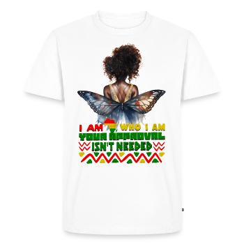 Black Queen Curly Afro - Célébrez l’histoire des Noirs - T-shirt Premium bio Homme - blanc - Devant - Nico (187cm)