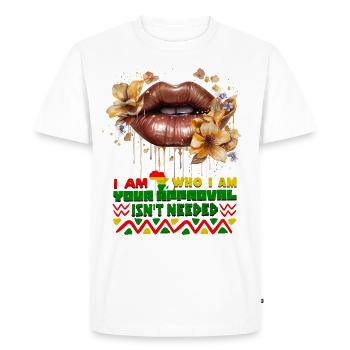 Black Queen Curly Afro - Célébrez l’histoire des Noirs - T-shirt Premium bio Homme - blanc - Devant - Nico (187cm)