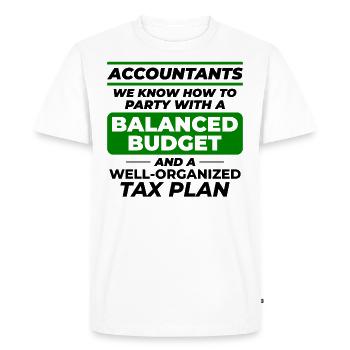 Accountant Accounting Bookkeeping Finance Funny - Men's Premium Organic T-Shirt - white - Front - Nico (187cm)
