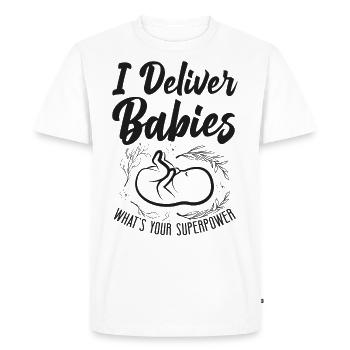 LD Labour And Delivery Nurse - Men's Premium Organic T-Shirt - white - Front - Nico (187cm)