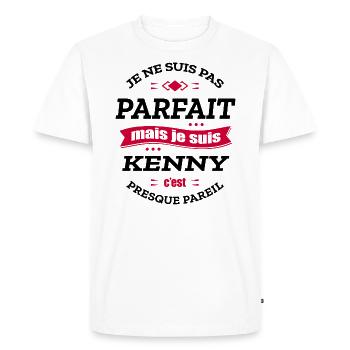 KENNY PARFAIT - PRENOM KENNY - T-shirt Premium bio Homme - blanc - Devant - Nico (187cm)