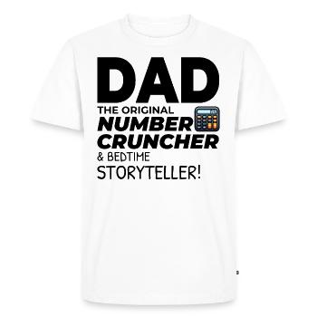 Comptable Papa Comptabilité Finance Financier Drôle - T-shirt Premium bio Homme - blanc - Devant - Nico (187cm)