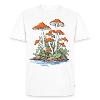 Mushroom Picker Vintage Forest and Nature Design - Men's Premium Organic T-Shirt - white - Front - Nico (187cm)