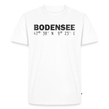 Coordonnées du lac de Constance - T-shirt Premium bio Homme - blanc - Devant - Nico (187cm)