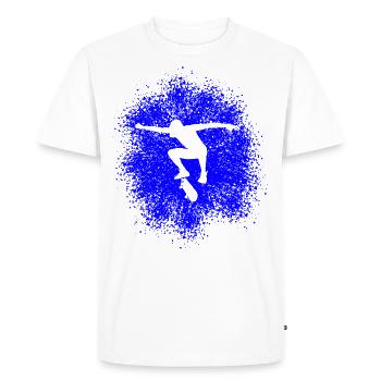 Skater Flip Trick Planche à roulettes - T-shirt Premium bio Homme - blanc - Devant - Nico (187cm)