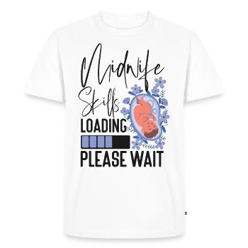 Infirmière Sage-femme Accoucheuse Étudiante - T-shirt Premium bio Homme - blanc - Devant - Nico (187cm)