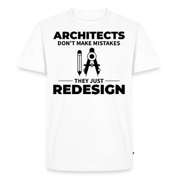Architecte : Redessiner au lieu d’erreurs ! - T-shirt Premium bio Homme - blanc - Devant - Nico (187cm)