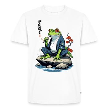 Yokai Frog Ukiyo-E Japan Retro Design - Men's Premium Organic T-Shirt - white - Front - Nico (187cm)
