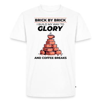 Briqueteur, maçon, maçon, chantier, humour, café, drôle - T-shirt Premium bio Homme - blanc - Devant - Nico (187cm)