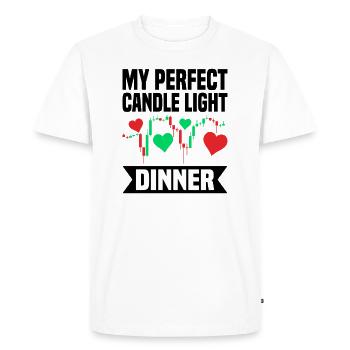 Commerçant de dîner aux chandelles parfaites - T-shirt Premium bio Homme - blanc - Devant - Nico (187cm)