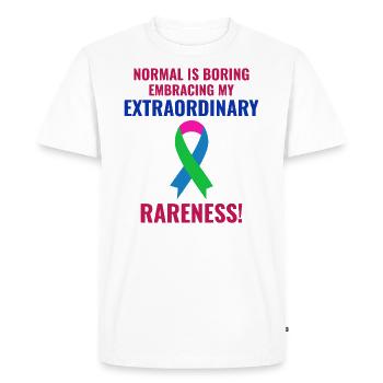 Rare Disease Awareness Embrace Extraordinary - Men's Premium Organic T-Shirt - white - Front - Nico (187cm)