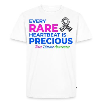 Sensibilisation aux maladies rares de Precious Heartbeats - T-shirt Premium bio Homme - blanc - Devant - Nico (187cm)
