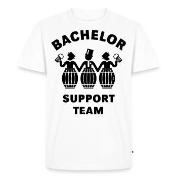 Bachelor Support Team (Stag Party Beer Barrels, B) - Men's Premium Organic T-Shirt - white - Front - Nico (187cm)