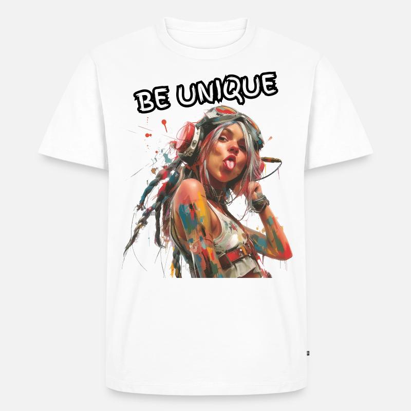 BE UNIQUE. Selbsttreue, Selbstbewusst, Individual, - Männer Premium Bio T-Shirt - Weiß