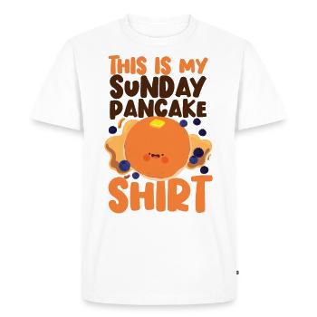 Les enfants amateurs de crêpes c’est mon - T-shirt Premium bio Homme - blanc - Devant - Nico (187cm)