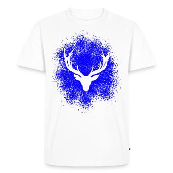 Majestueuse tête de cerf – pour les chasseurs et les amoureux de la nature - T-shirt Premium bio Homme - blanc - Devant - Nico (187cm)
