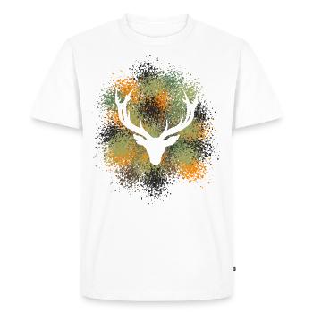 Tête de cerf majestueuse pour les chasseurs et les amoureux de la nature - T-shirt Premium bio Homme - blanc - Devant - Nico (187cm)