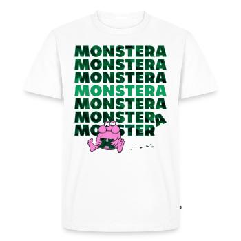 Monstera Monster - Men's Premium Organic T-Shirt - white - Front - Nico (187cm)
