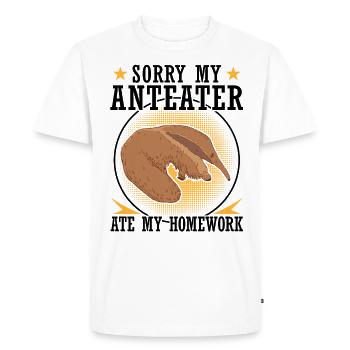 Le fourmilier a mangé ses devoirs - T-shirt Premium bio Homme - blanc - Devant - Nico (187cm)