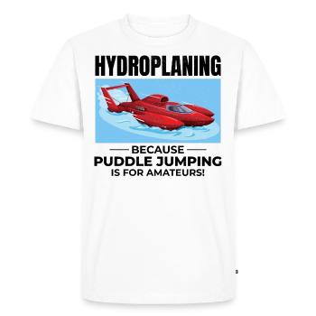 Hydroplane Boat Racing Humor Puddle Jumping Funny - Men's Premium Organic T-Shirt - white - Front - Nico (187cm)