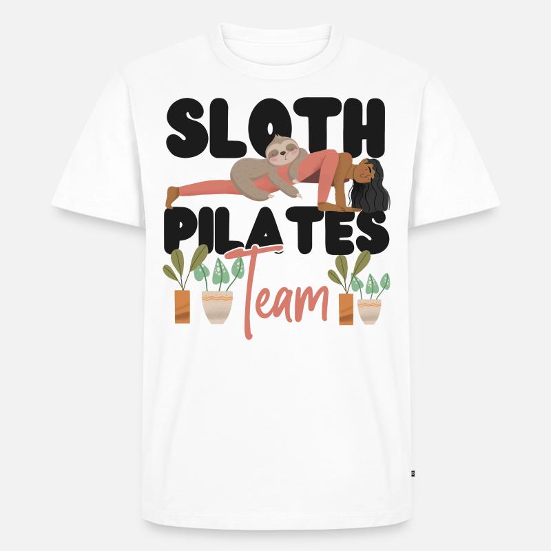 Pilates Instructor Teacher Sloth - Männer Premium Bio T-Shirt - Weiß