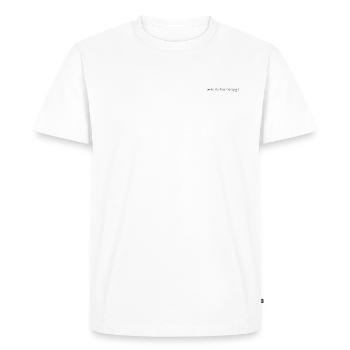 smile, it's free therapy -Schriftzug -w/s - Männer Premium Bio T-Shirt - Weiß - Vorne - Nico (187cm)